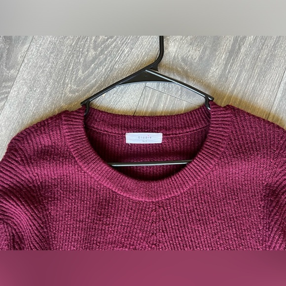 Elodie (Nordstroms) Burgundy Chunky Knit Crewneck Casual Cozy Sweater Size S - Picture 2 of 8